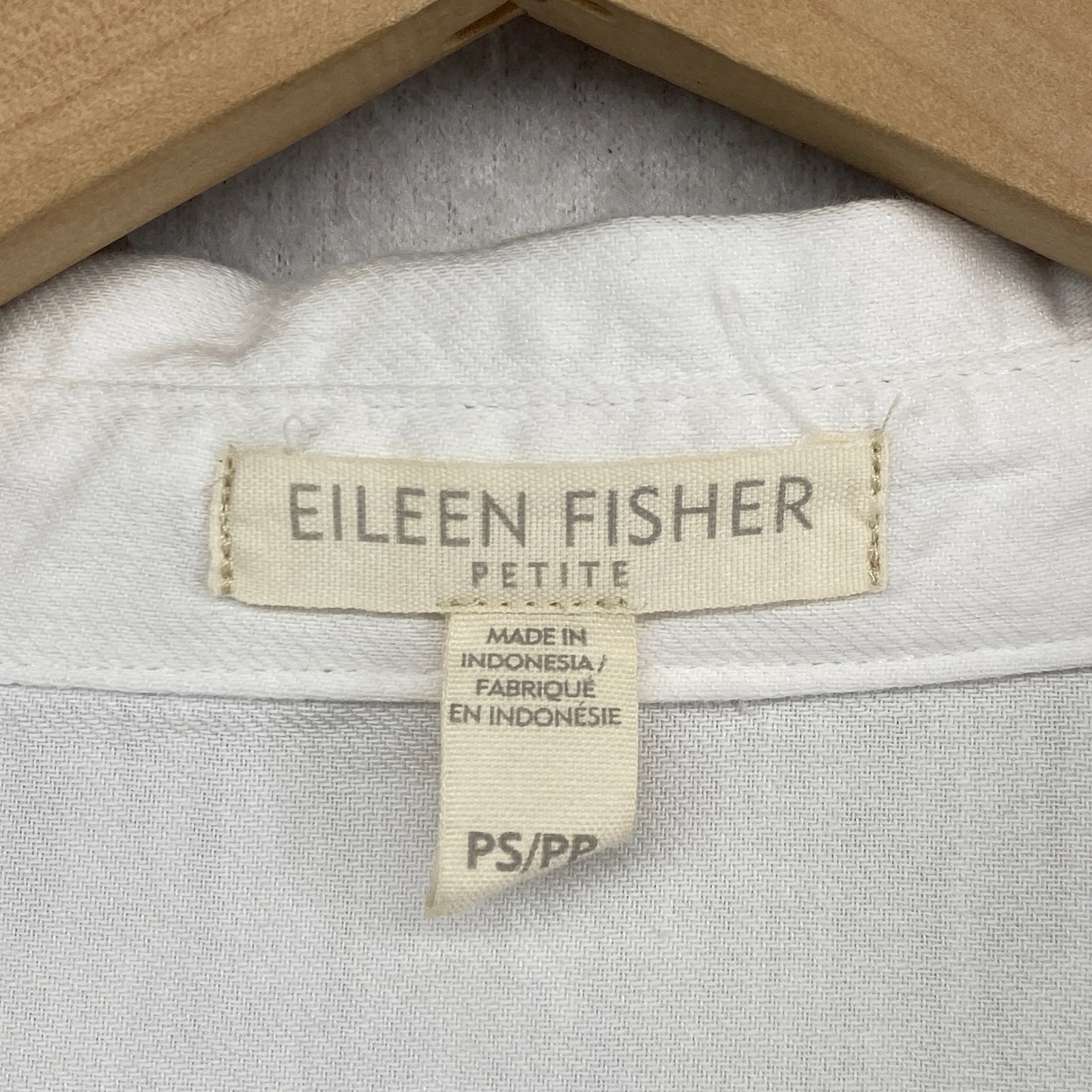 EILEEN FISHER Top PS Soft Organic Cotton Twill Shirt Oversized Button Up White