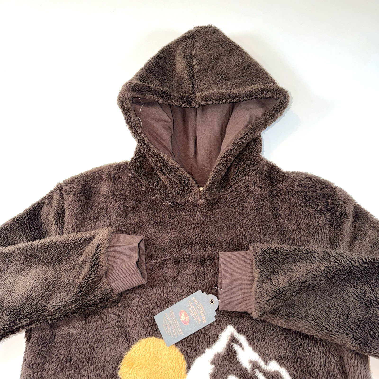 Telluride Clothing Company Women’s Brown Fleece w/ Mountain Scene Hoodie Size L