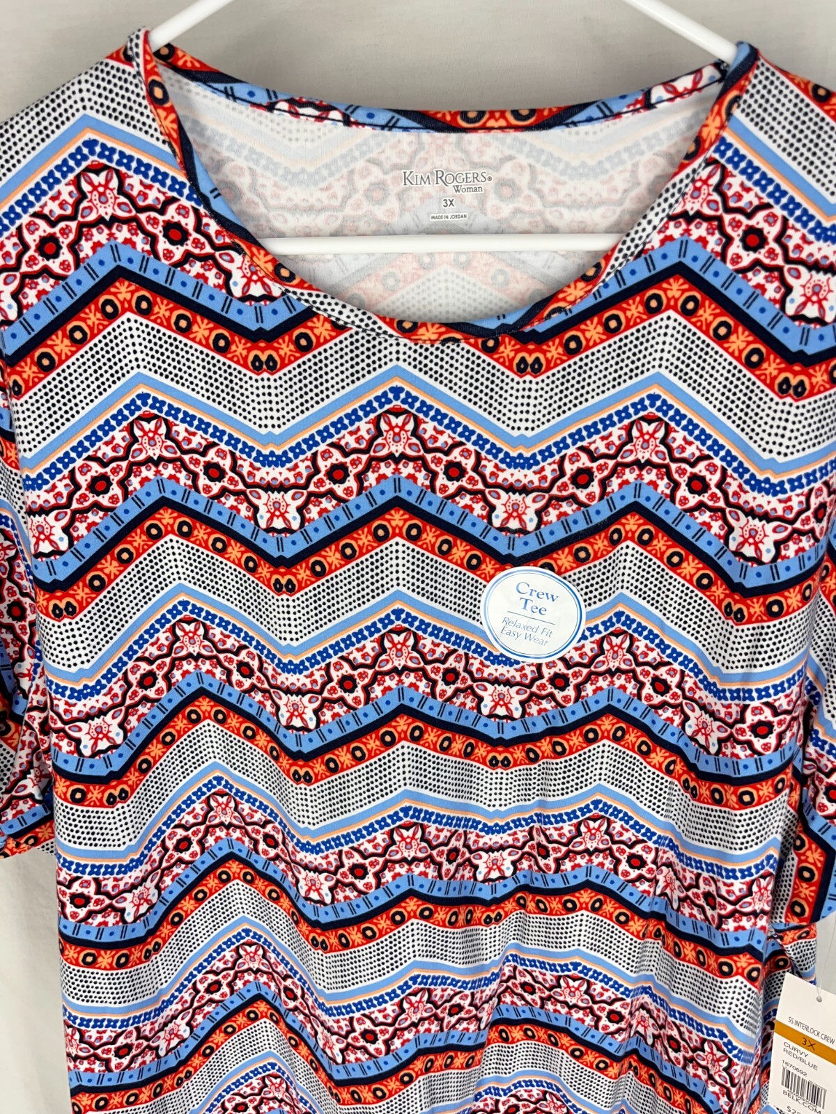 KIM ROGERS Tee Shirt Top Relaxed Fit Floral Retro Sz 3X Summer Spring NEW NWT