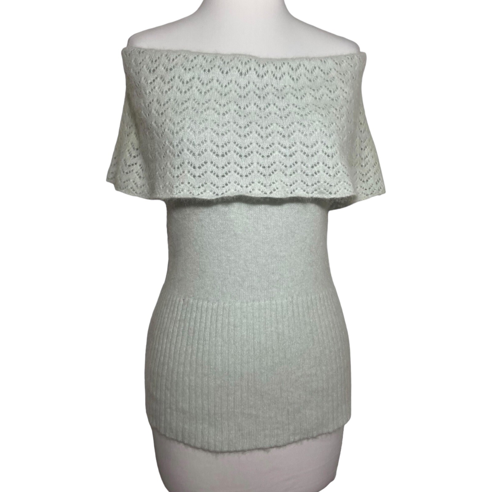Rampage Sleeveless Sweater Blouse Top Women Size L Sage Angora Wool Nylon