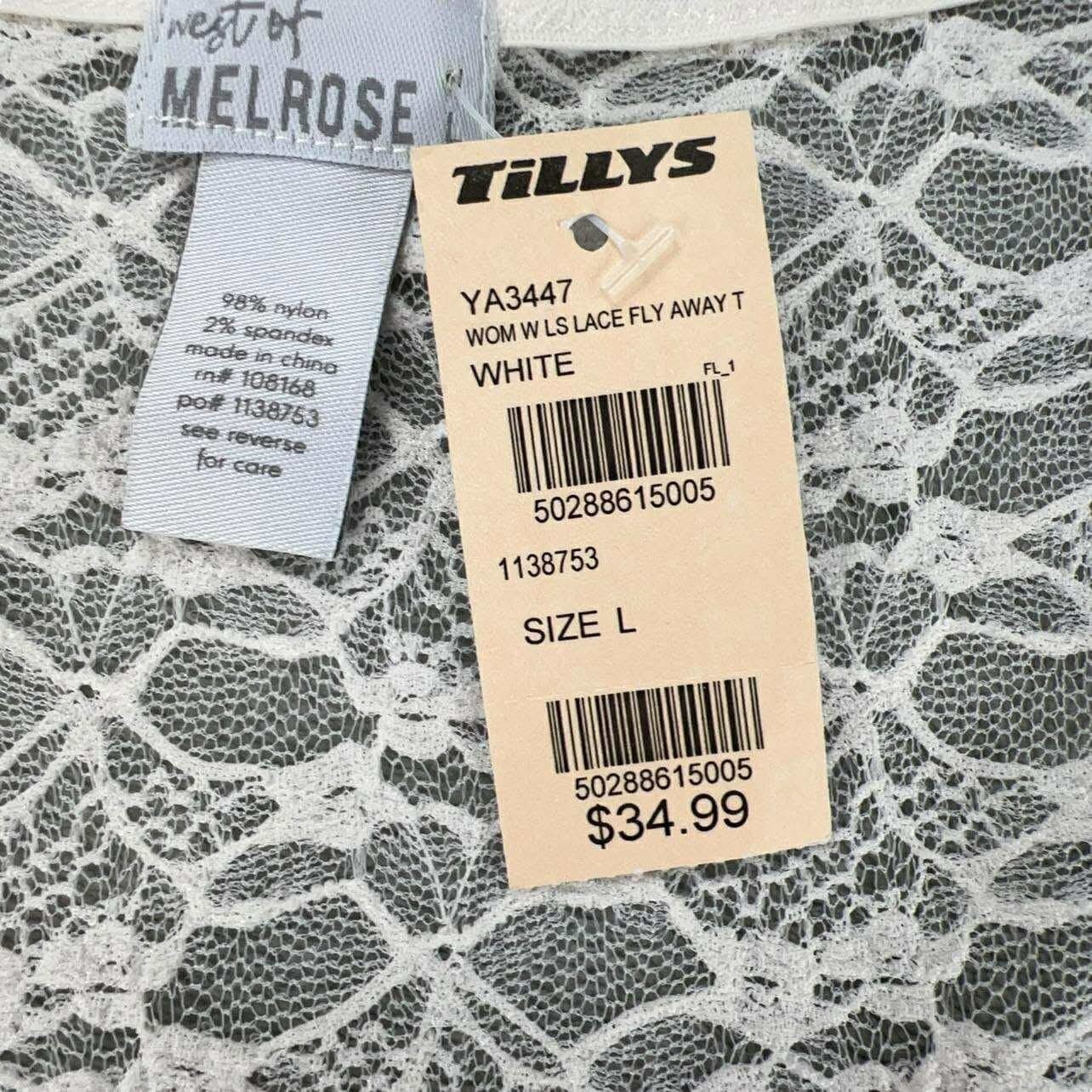 West of Melrose Lace Bell Sleeve Square Neck Peplum Top Size L NWT MSRP $35