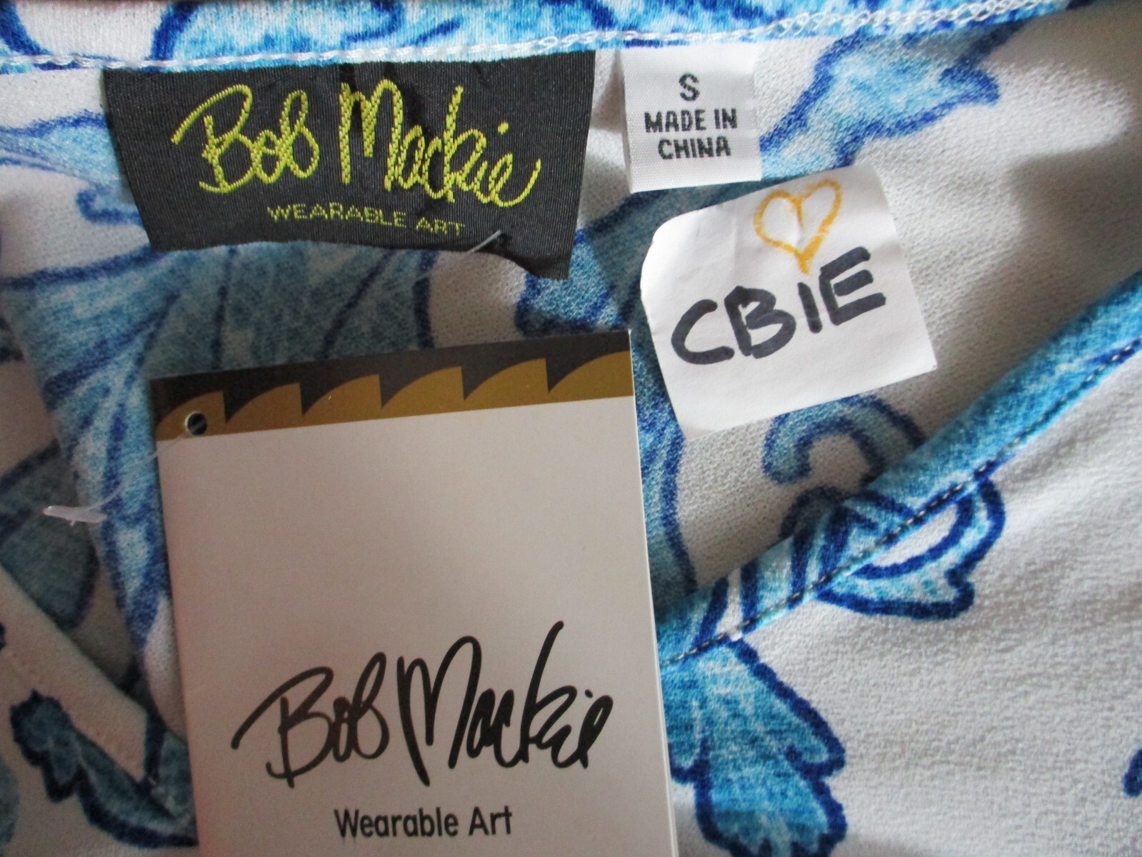 Bob Mackie Paisley Knit Shirt Blue Sz Small Pull On A375590 Women CB1E