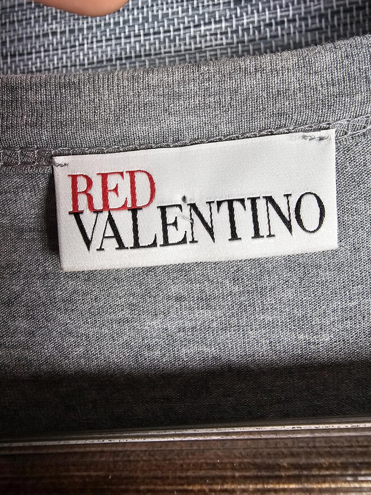 NWT Valentino Red Blouse Gray & Black Womens S Polka Dot