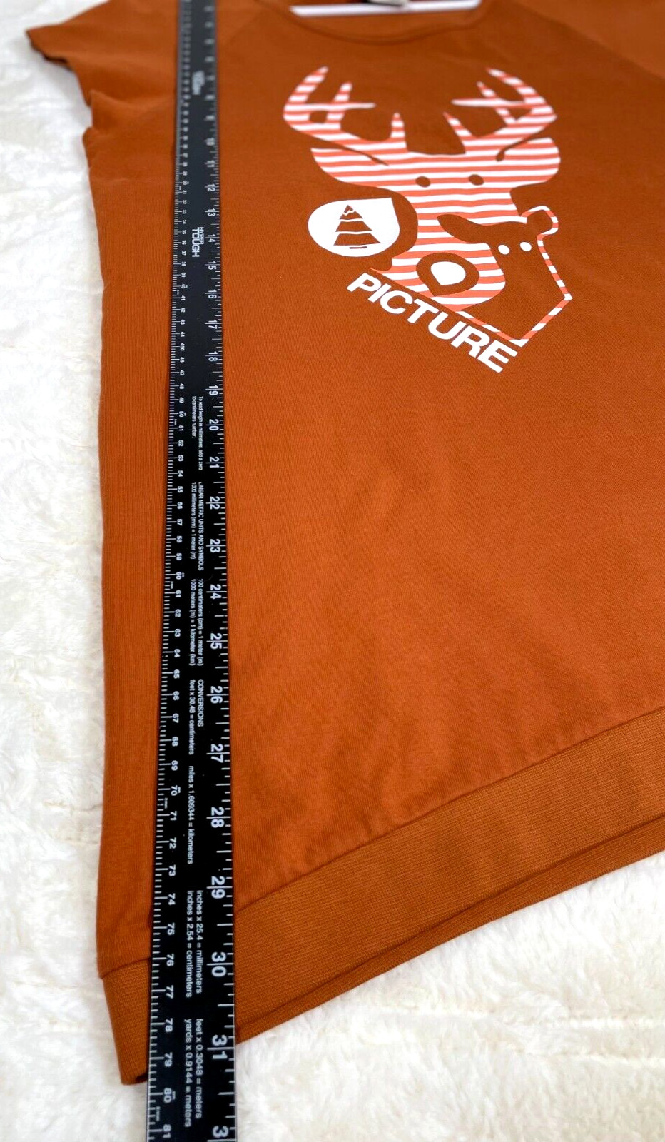 NWT Picture Organic Clothing Deer Animal Womens Tee Caramel Size Large