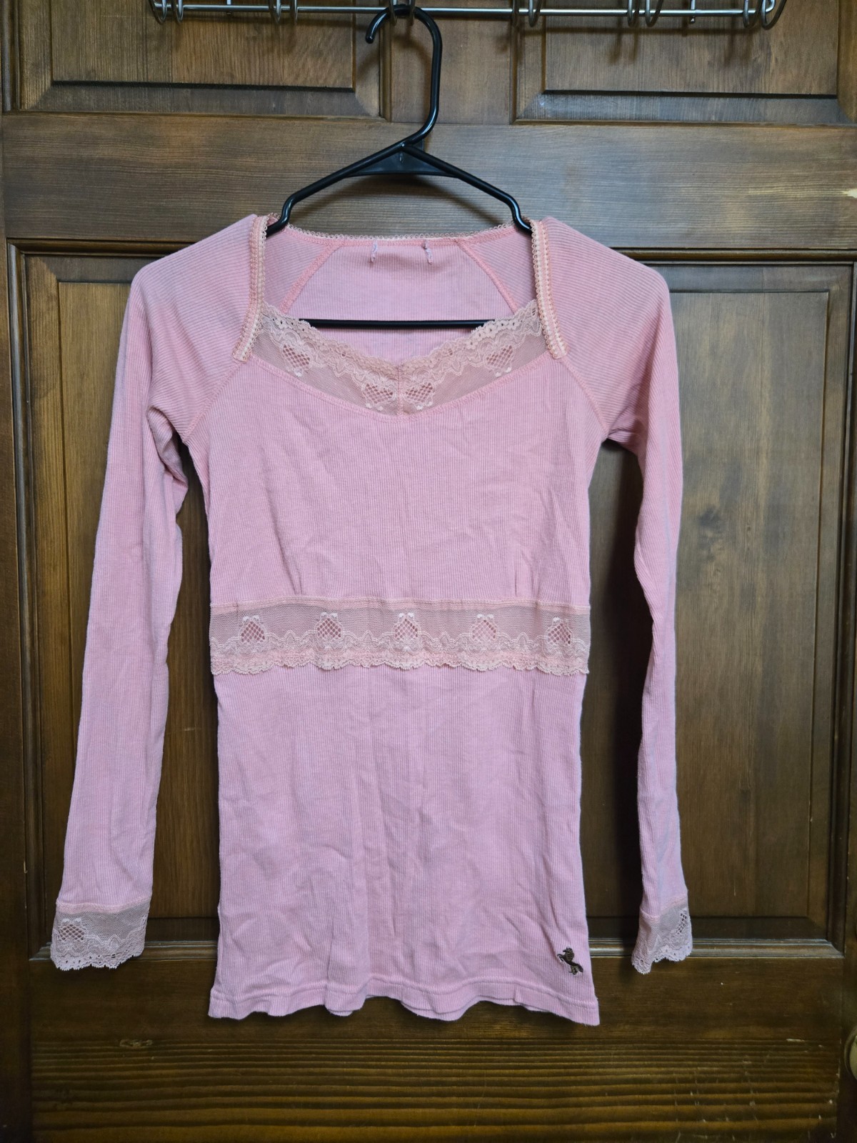 Y2K Pink Cowgirl Up Babydoll Top Lace Trim Western Cowgirl Style Small