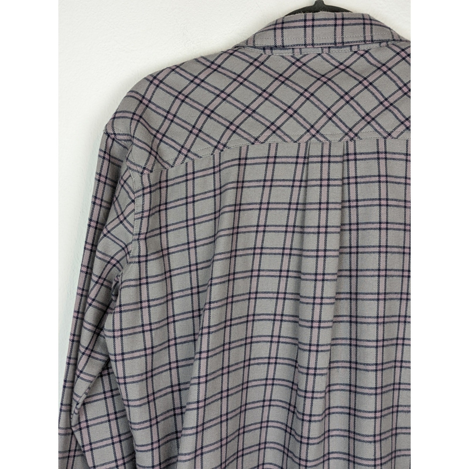 Outdoor Research Top Feedback Lightweight Flannel Plaid Gray Pink Western Size M
