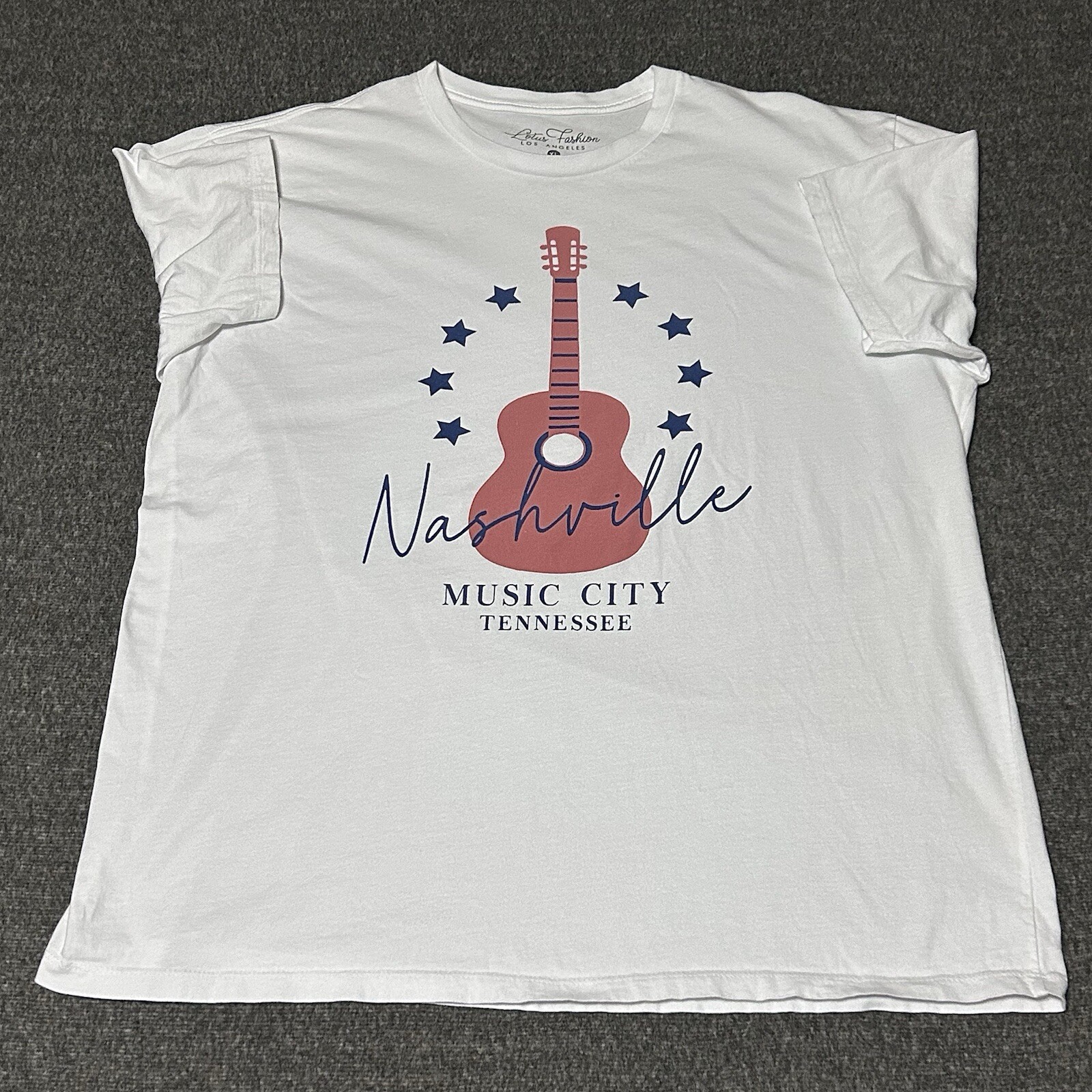 Vtg Nashville Tennessee Music City T-Shirt XL White Graphic Country Music Tee