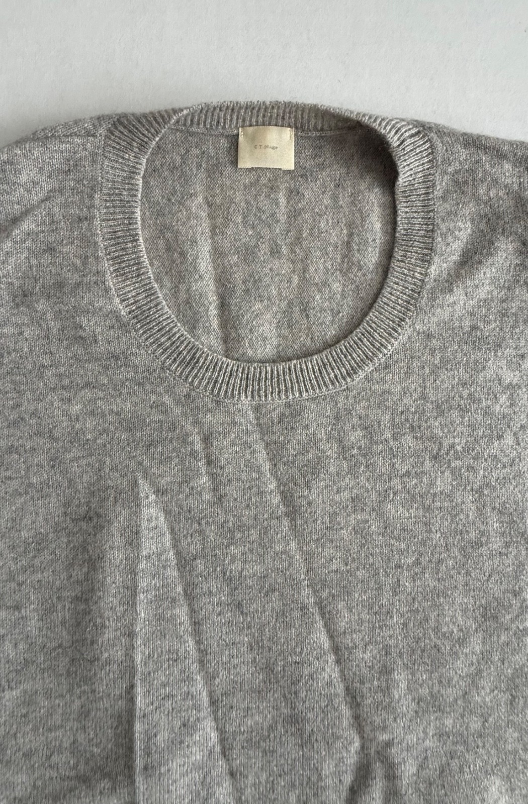 C.T.plage Light Gray Casual Short Sleeve Pullover Cashmere Top Size 36