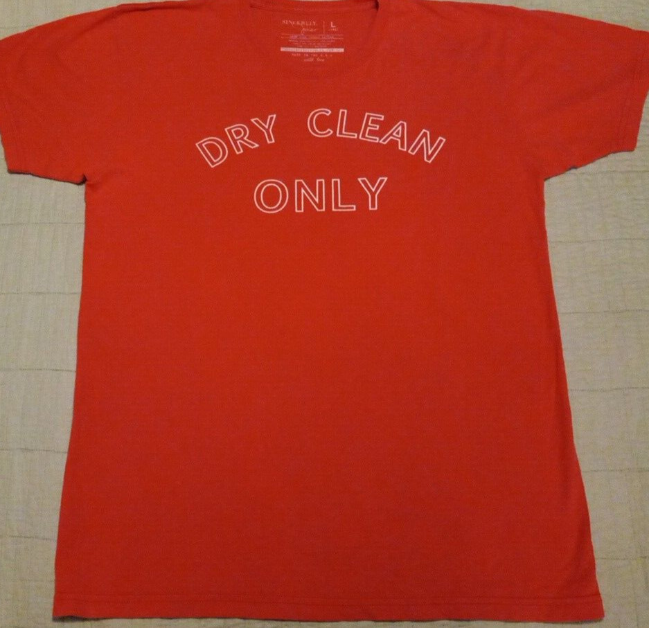 Women’s Large Baggy Fit Sincerely Jules Pink Dry Clean Only Spellout T Shirt Top