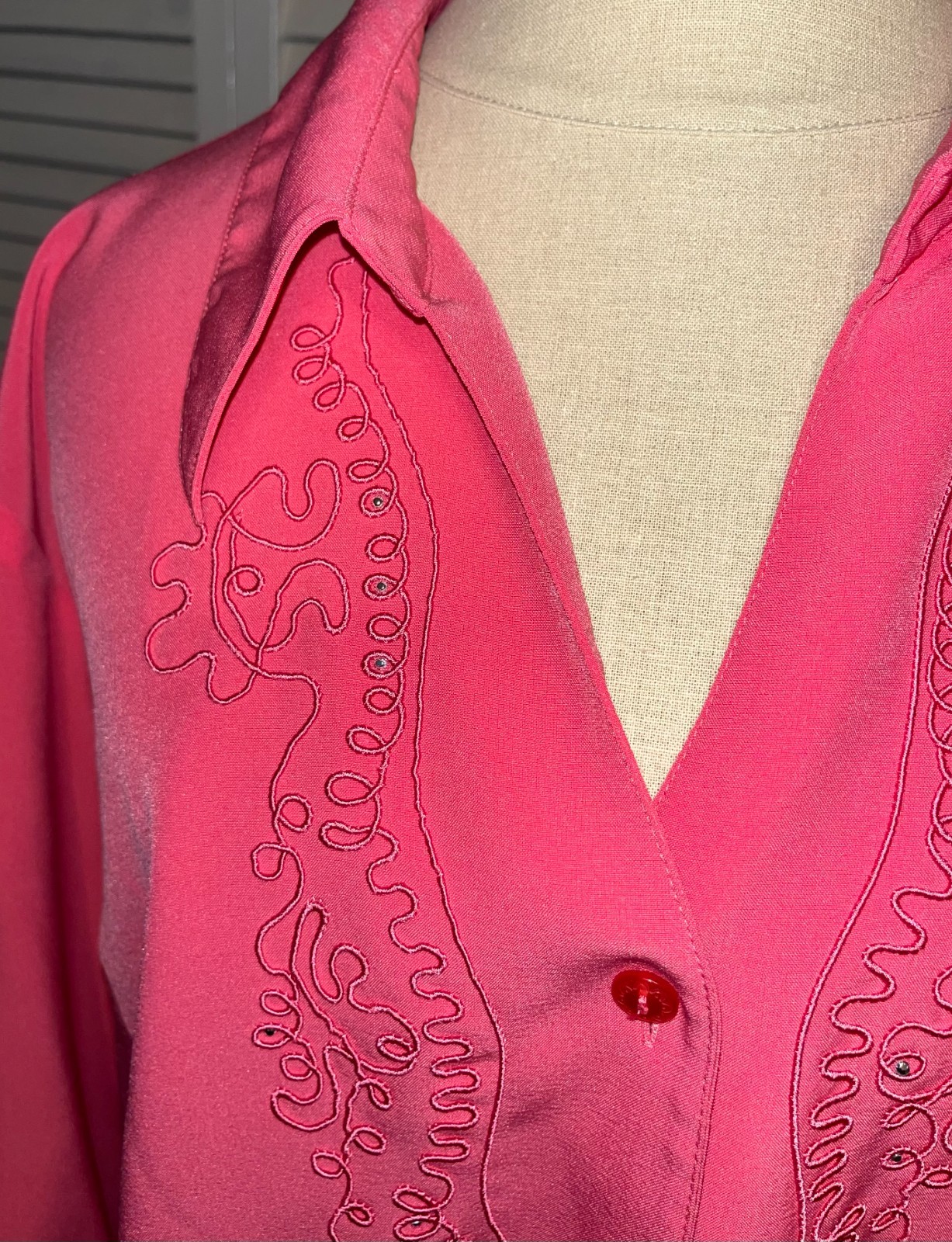 EUC Maggie Barnes ~ 3X 26/28 ~ Coral Salmon ~ Shirt Top, Blouse ~ 3/4 Sleeves