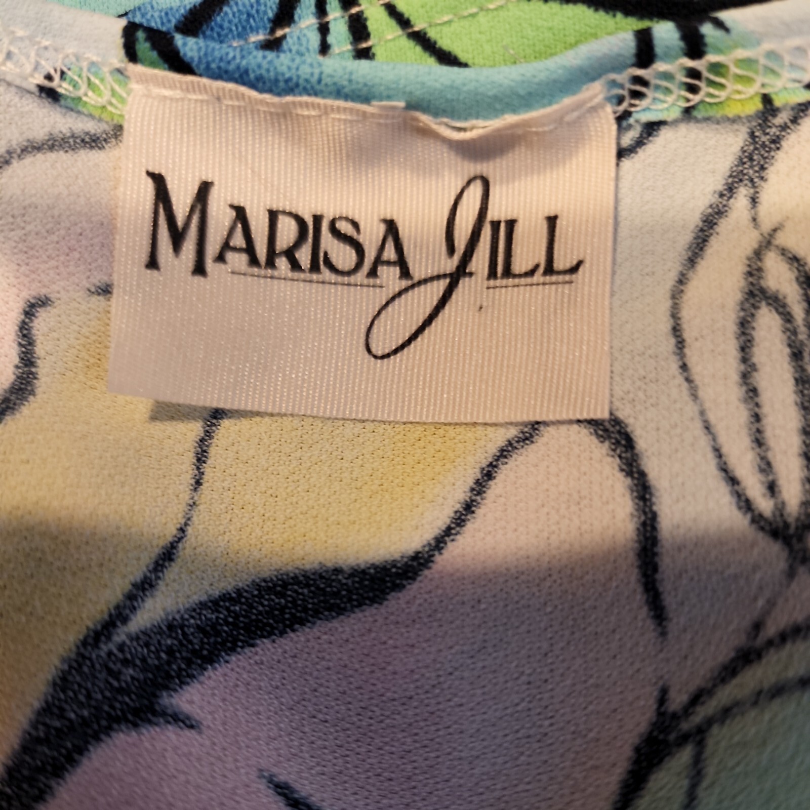 Boutique Marisa Jill Colorful, floral ruffle sleeve blouse sz xxl 5010