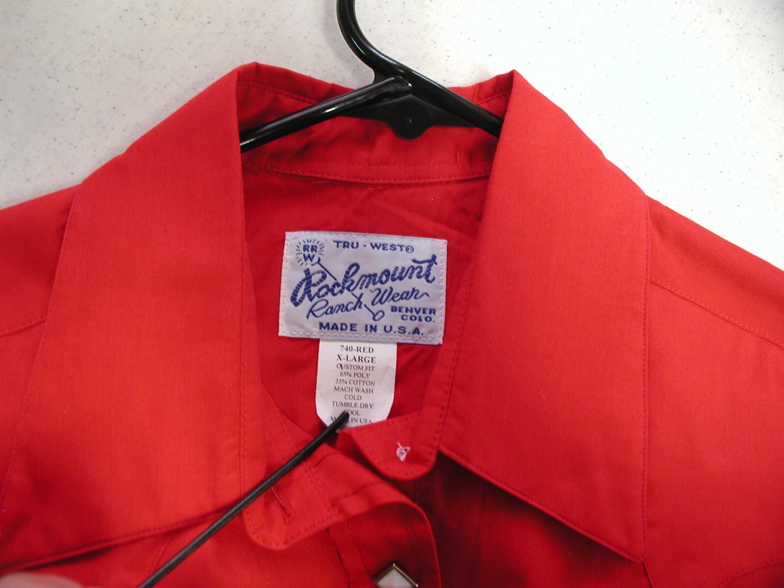 NWT Women’s XL Custom Fit Rockmount Ranch Wear Western Shirt Red Cotton Blend