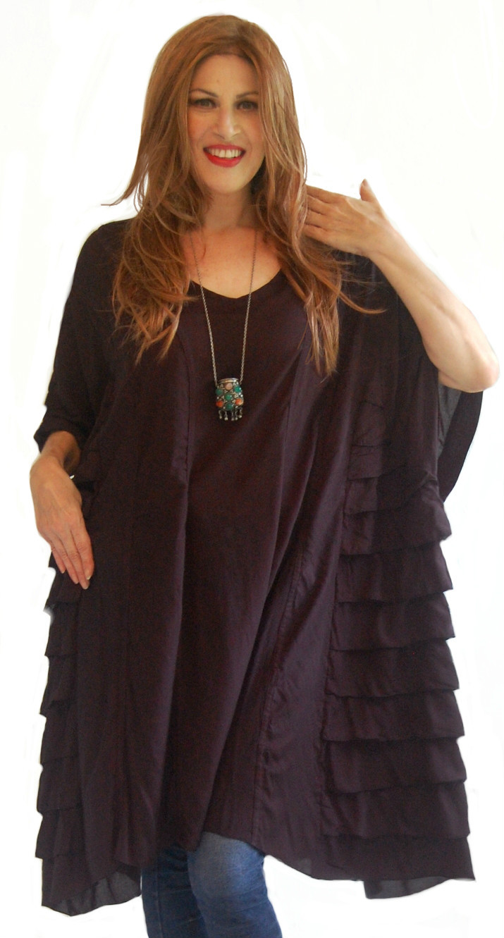 pick color caftan tunic poncho over size OSFA rayon chiffonM L XL 1X 2X 3X 4X 5x