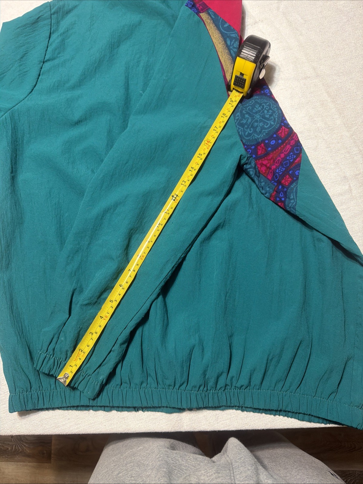 Vintage Blair Boutique Windbreaker Women’s L Zip Teal Graphic 1990s No Size Tag