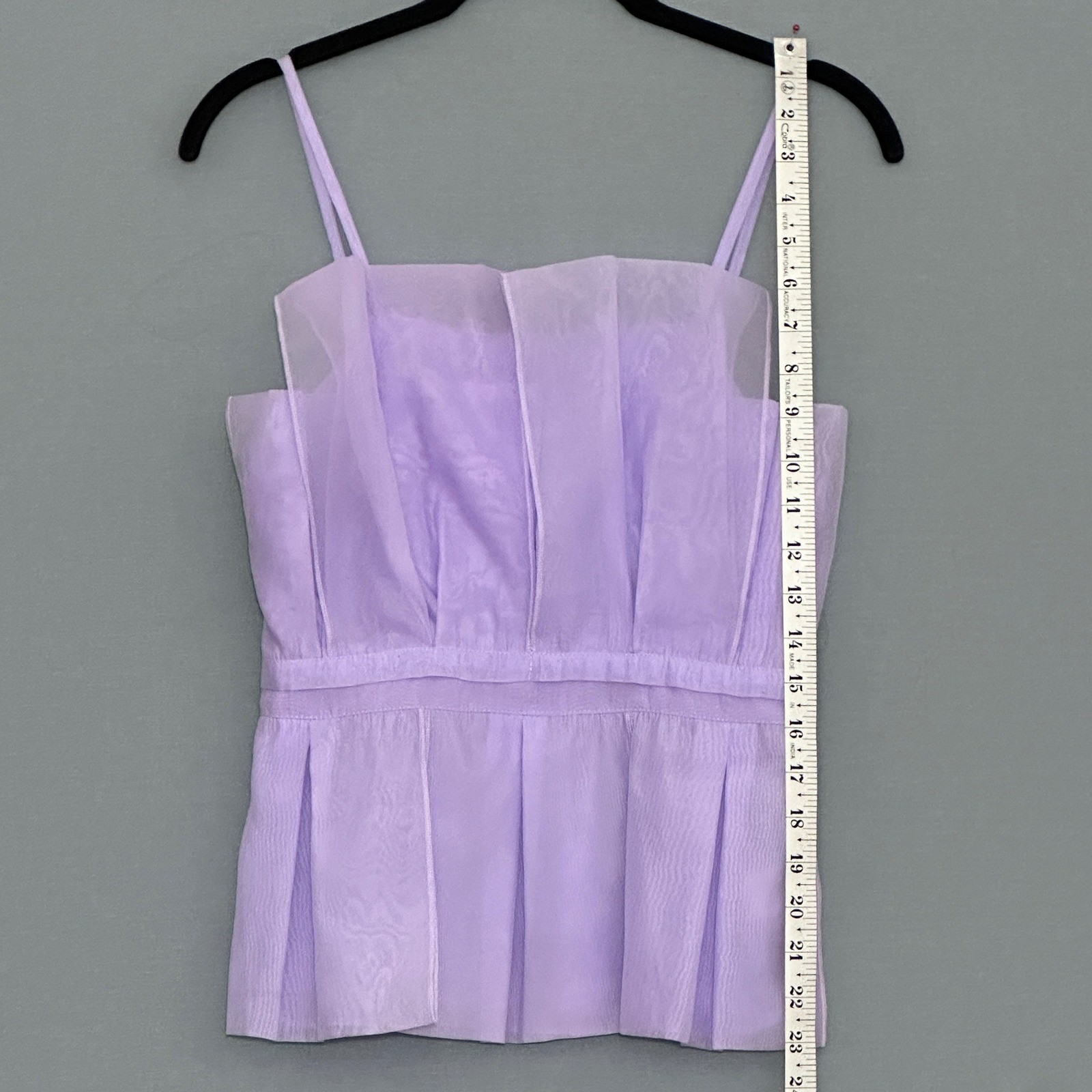 Cloud Ten Womens Top M Lilac Organza Pleated Peplum Feminine Coquette Romantic