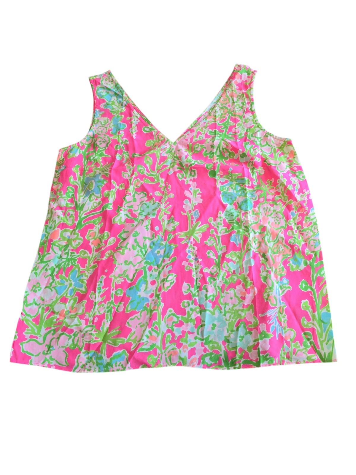 Lilly Pulitzer Cipriani Tank Southern Charm Print Sleeveless 100% Silk Size S