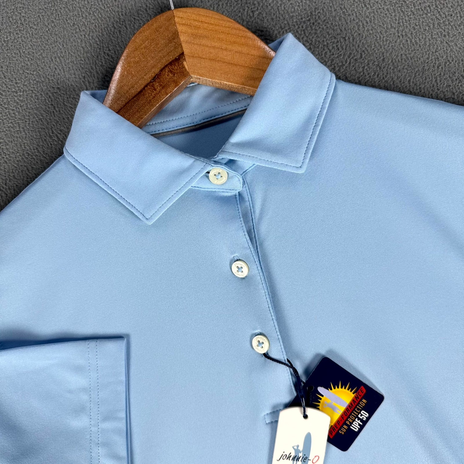 Johnnie O Polo Shirt Women XS Blue Birdie Stretch Prep Performance Golf New