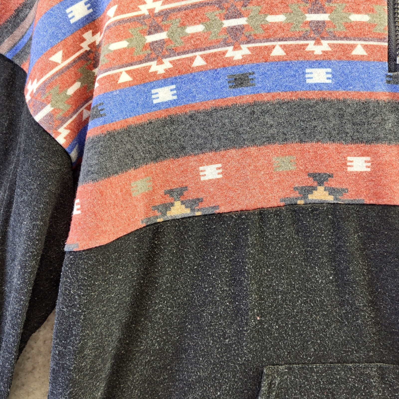 MIROL Aztec Shirt Womens Large Long Sleeve 1/4 Zip Sweat Shirt Santa Fe Style