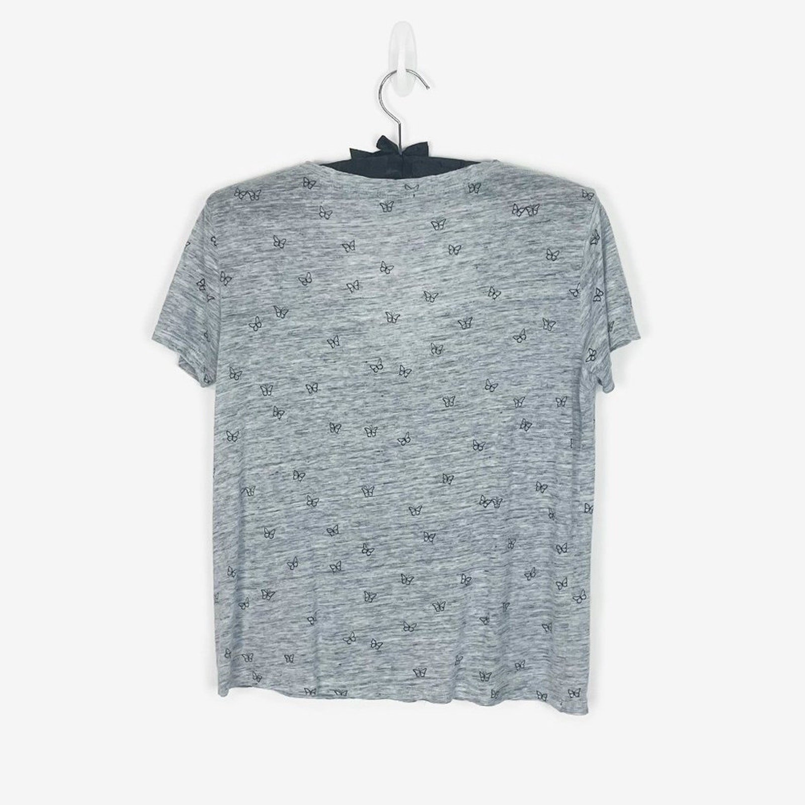 Rails Cara Butterfly Tee Size S Gray Linen Blend Lightweight Relaxed Fit Summer