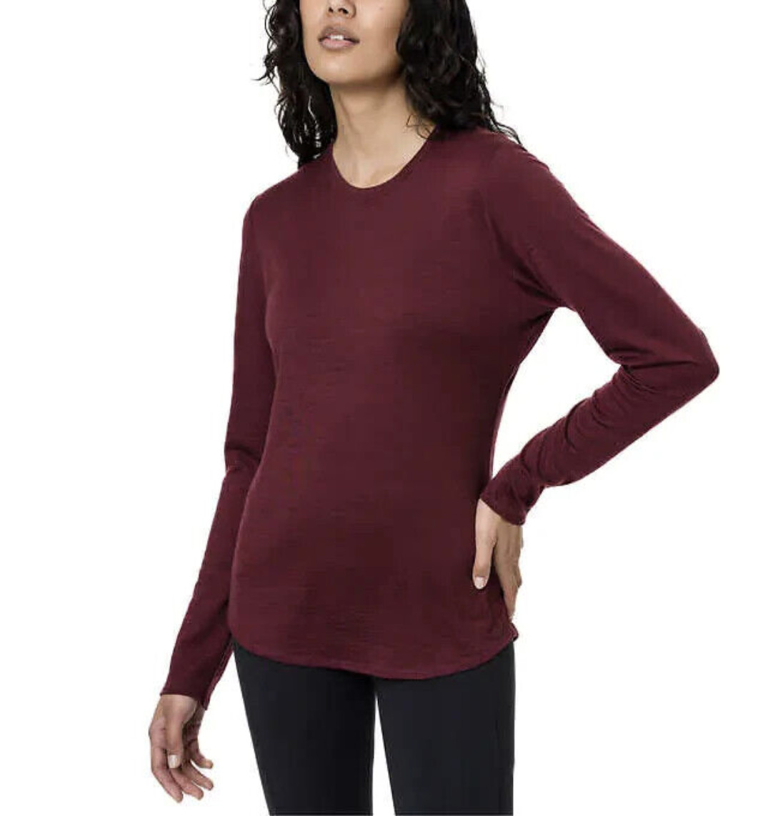 Segments Women’s Merino Wool Long Sleeve Top Shirt Tawny Port (dark red) NWT