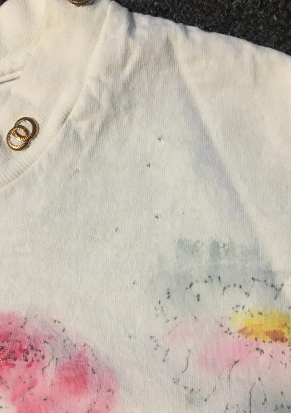 Vtg 90s Flower Art Faded Shirt L Watercolor Nature Abstract Grunge Vaporwave 80s