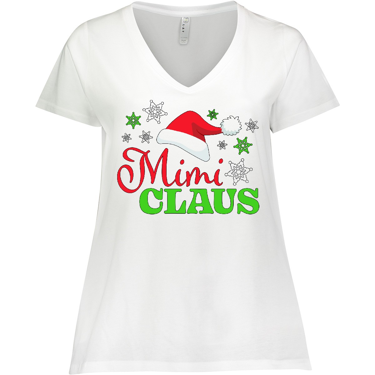 Inktastic Mimi Claus With Christmas Santa Hat And Women’s Plus Size V-Neck Adult