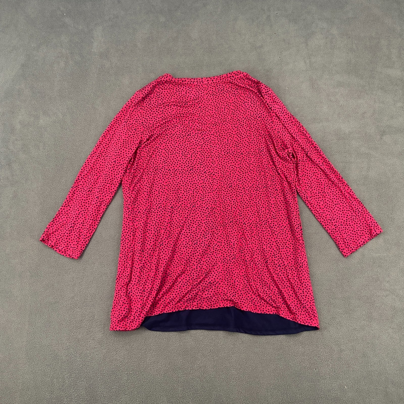 Motherhood Nursing Shirt Top Womens Medium Pink Blue Polka Dot Jersey Round Neck