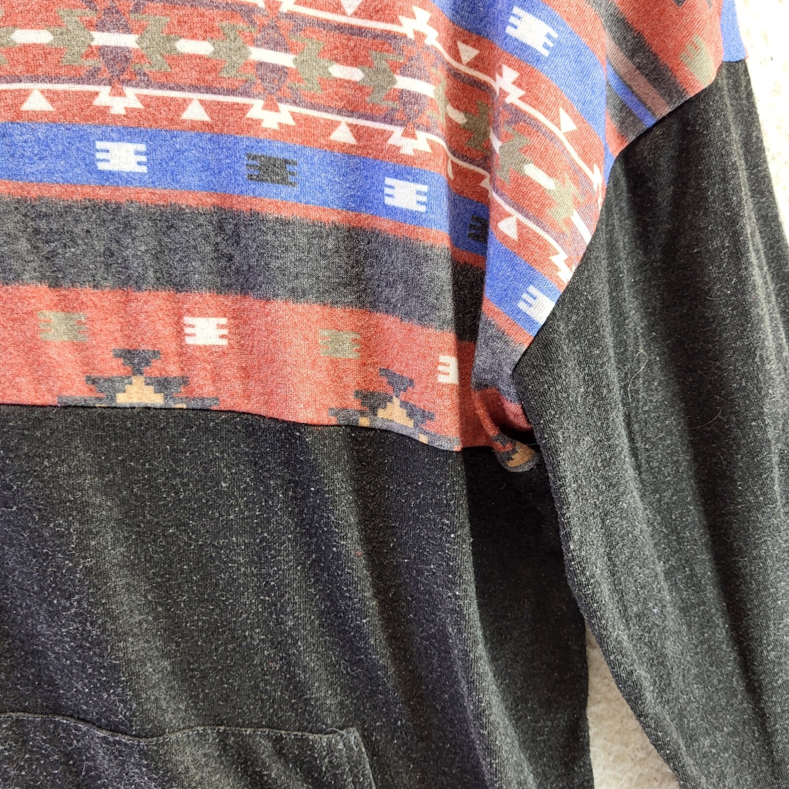 MIROL Aztec Shirt Womens Large Long Sleeve 1/4 Zip Sweat Shirt Santa Fe Style