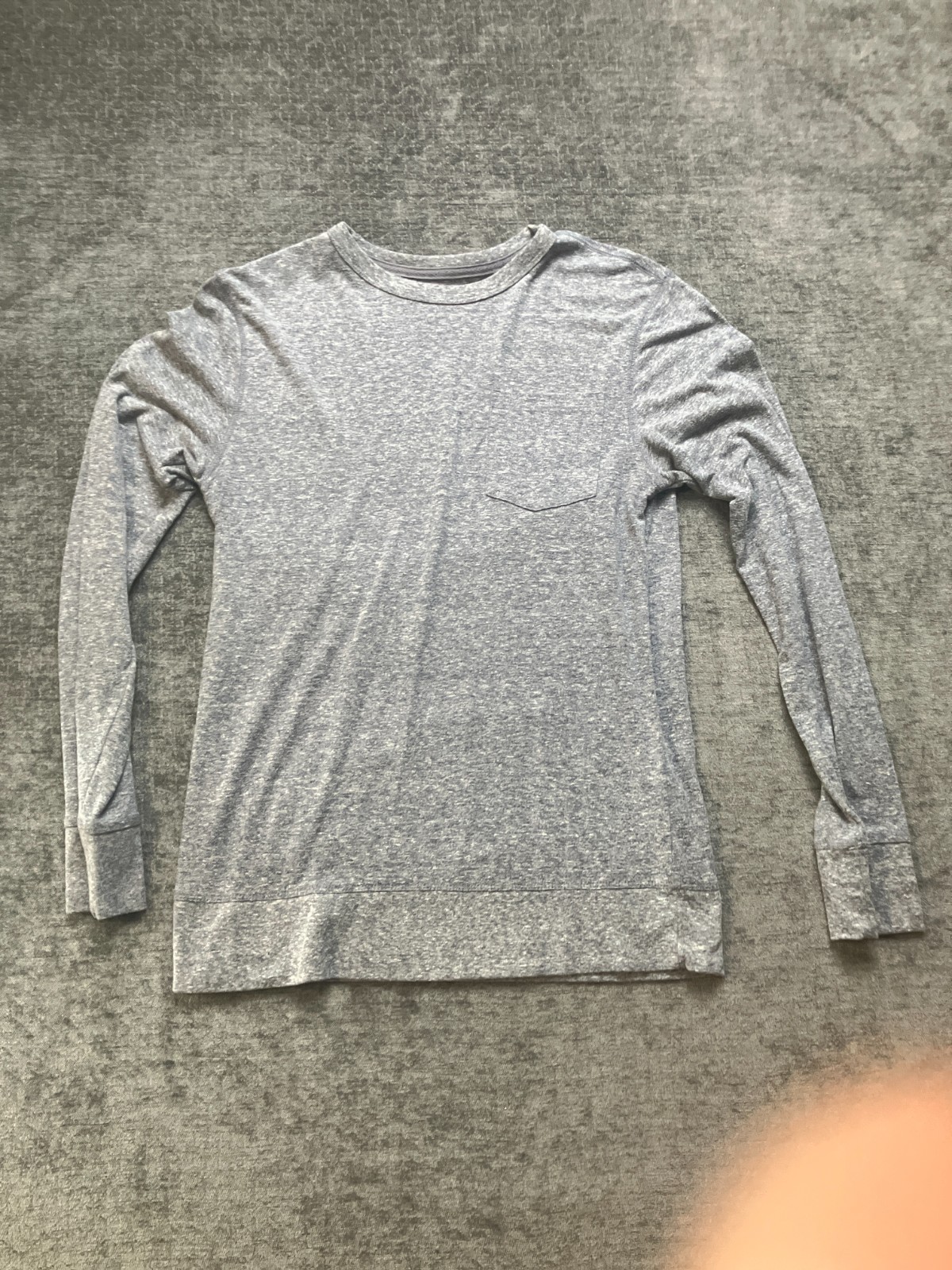 Merona Pocket T-Shirt Womens Small Heather Gray Textured Knit Crew Neck Pullover