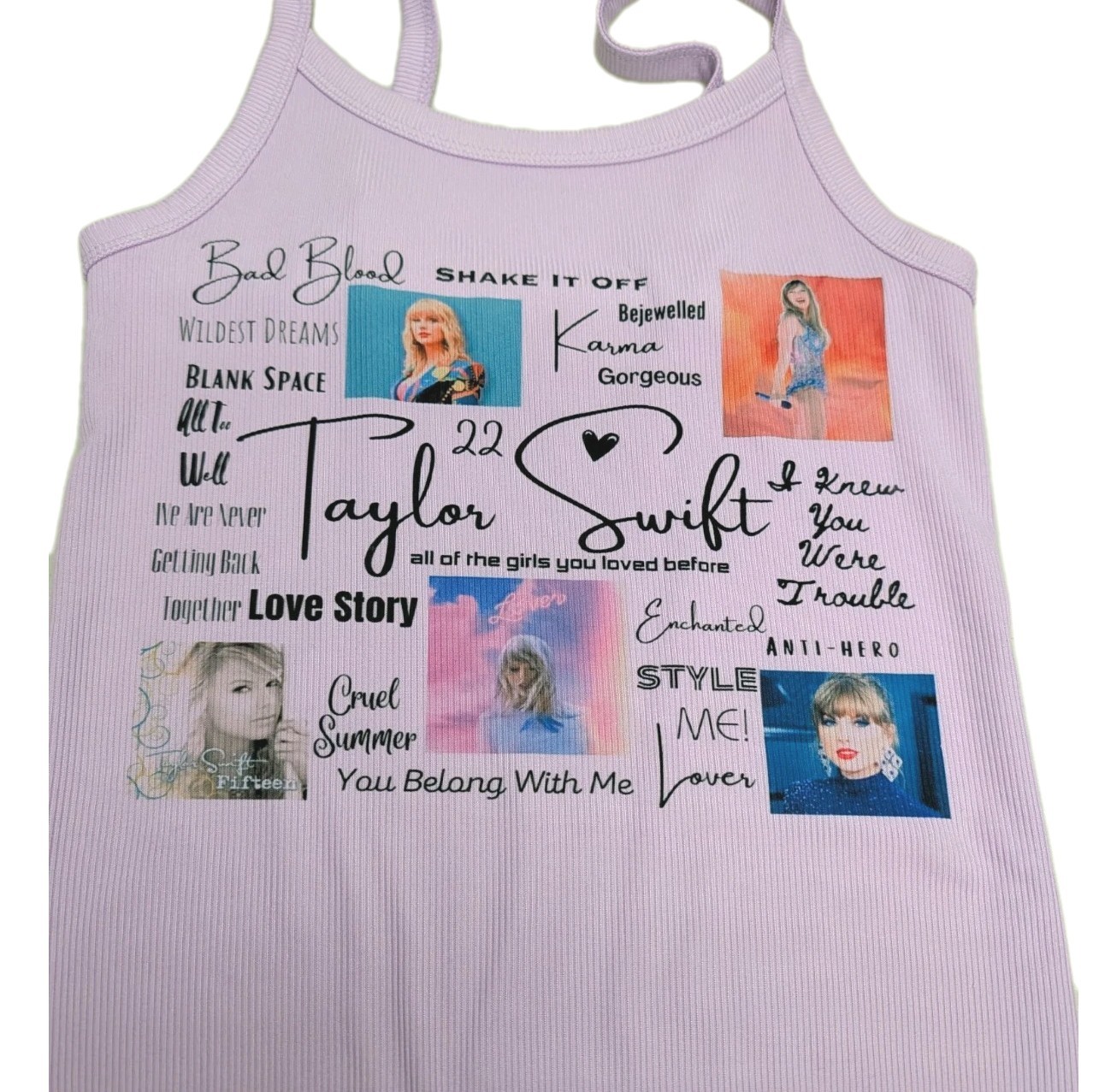 Taylor Swift Tank Top Womens S Shake It Off Swifties Pop Music Girly Soft 8500