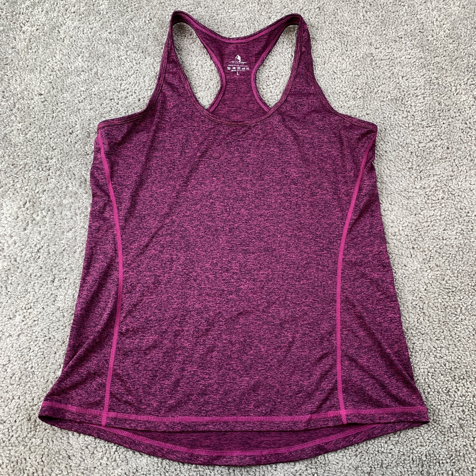 Icyzone Racerback Tank Women’s Large Purple Heathered Stretch Activewear