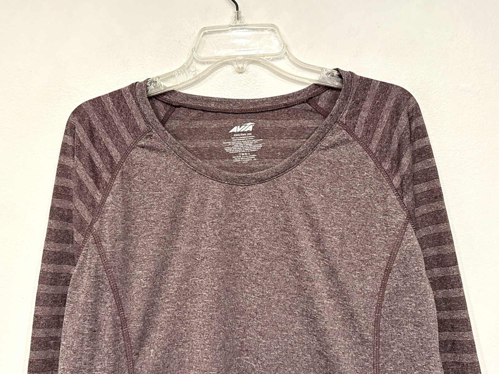 Avia Womens Core Active Long Sleeve Performance T-Shirt Size 3XL (fits like 2XL)
