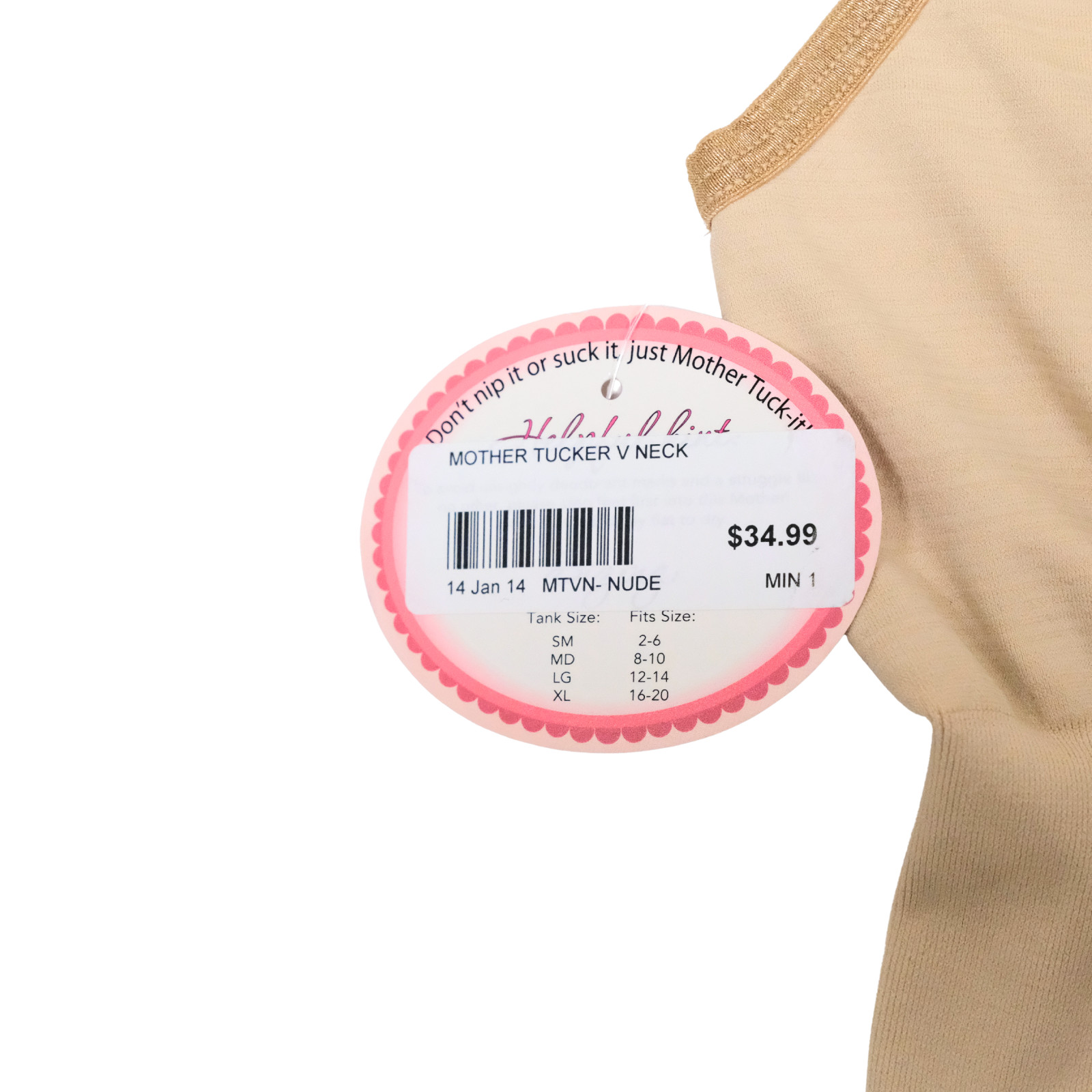 Belly Bandit Mother Tucker V-Neck Compression Tank – SIZE MEDIUM – Nude