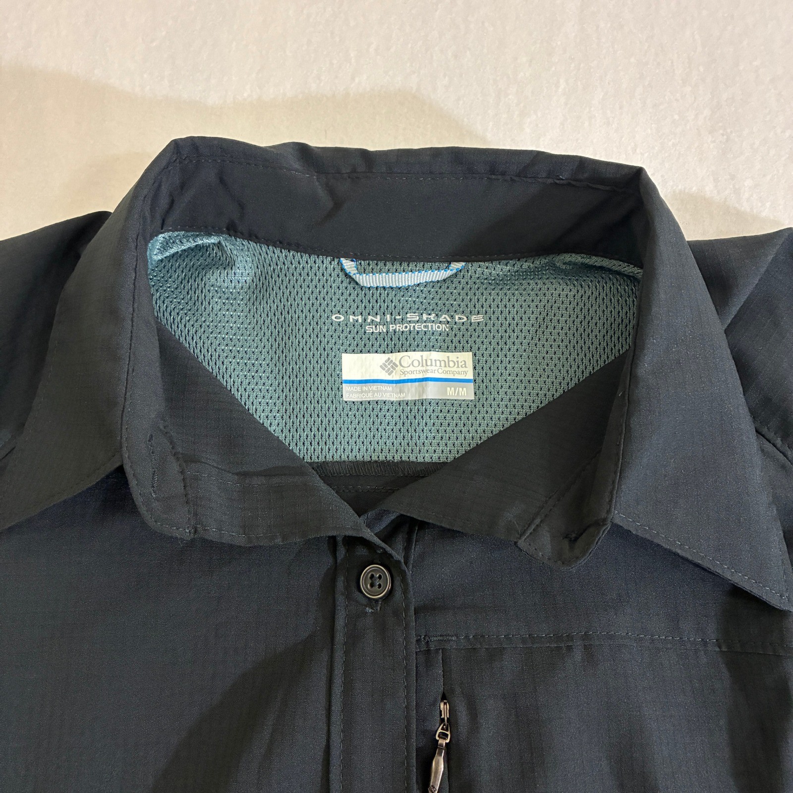 Columbia PFG Omni-Shade Womens M Black Long Sleeve Fishing Shirt Vented UPF