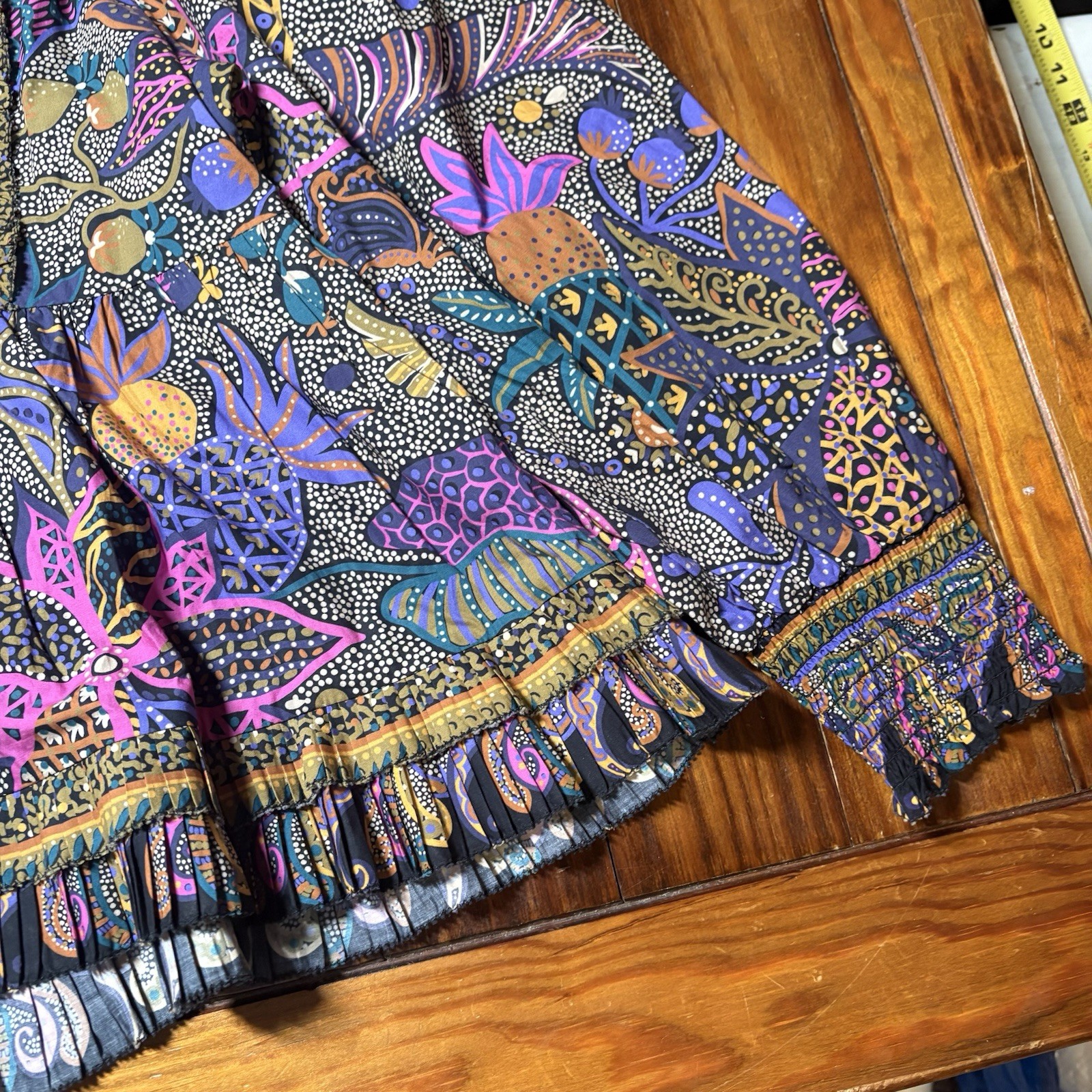 Love the Label Padma Floral Colorful Purple Art Funky Unique Sz S A1142