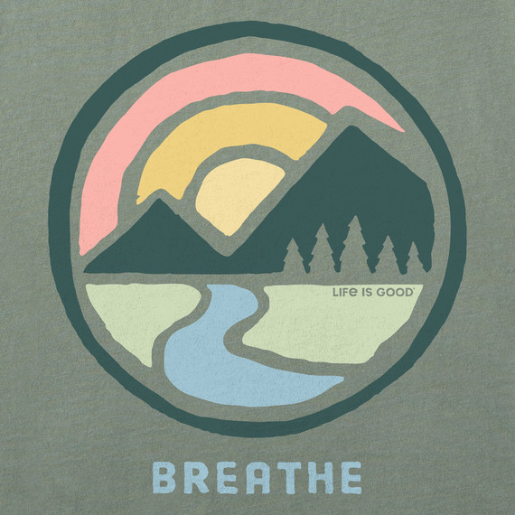 NWT Women’s Life is Good Breathe Circle Outdoors Green SS Crusher Tee