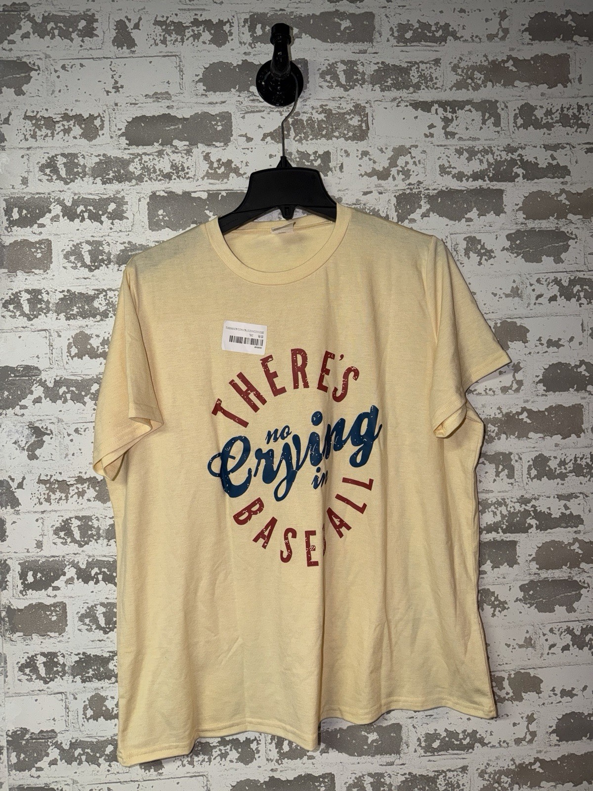 NEW! There’s No Crying in Baseball Graphic Print Short Sleeve Tee – 2XL