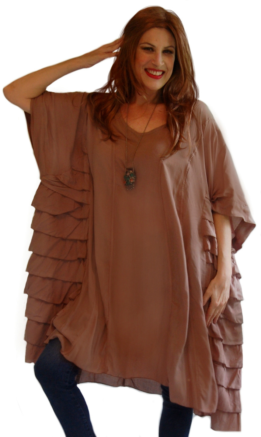 pick color caftan tunic poncho over size OSFA rayon chiffonM L XL 1X 2X 3X 4X 5x