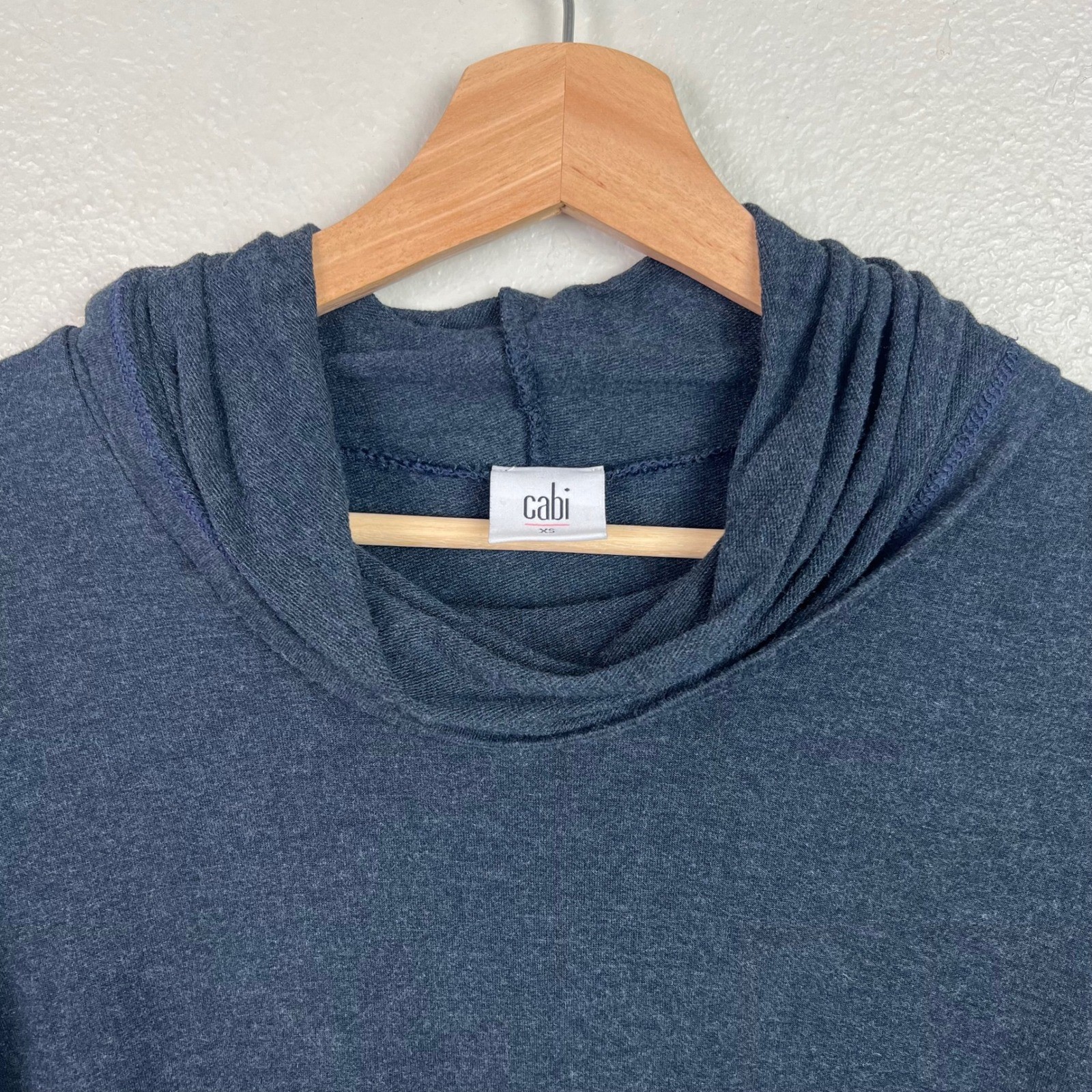 CAbi Womens XS Midnight Blue Turtle Tee Cowl Neck Tunic Long Sleeve Top