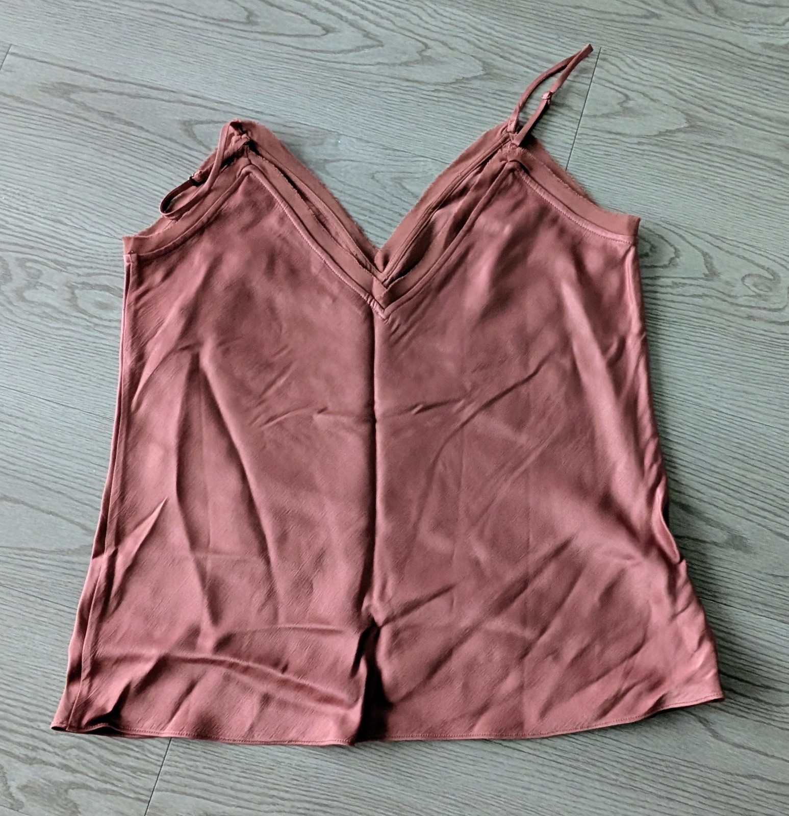 FRAME Fray Edge Satin Camisole In Rosewood NWOT Size M