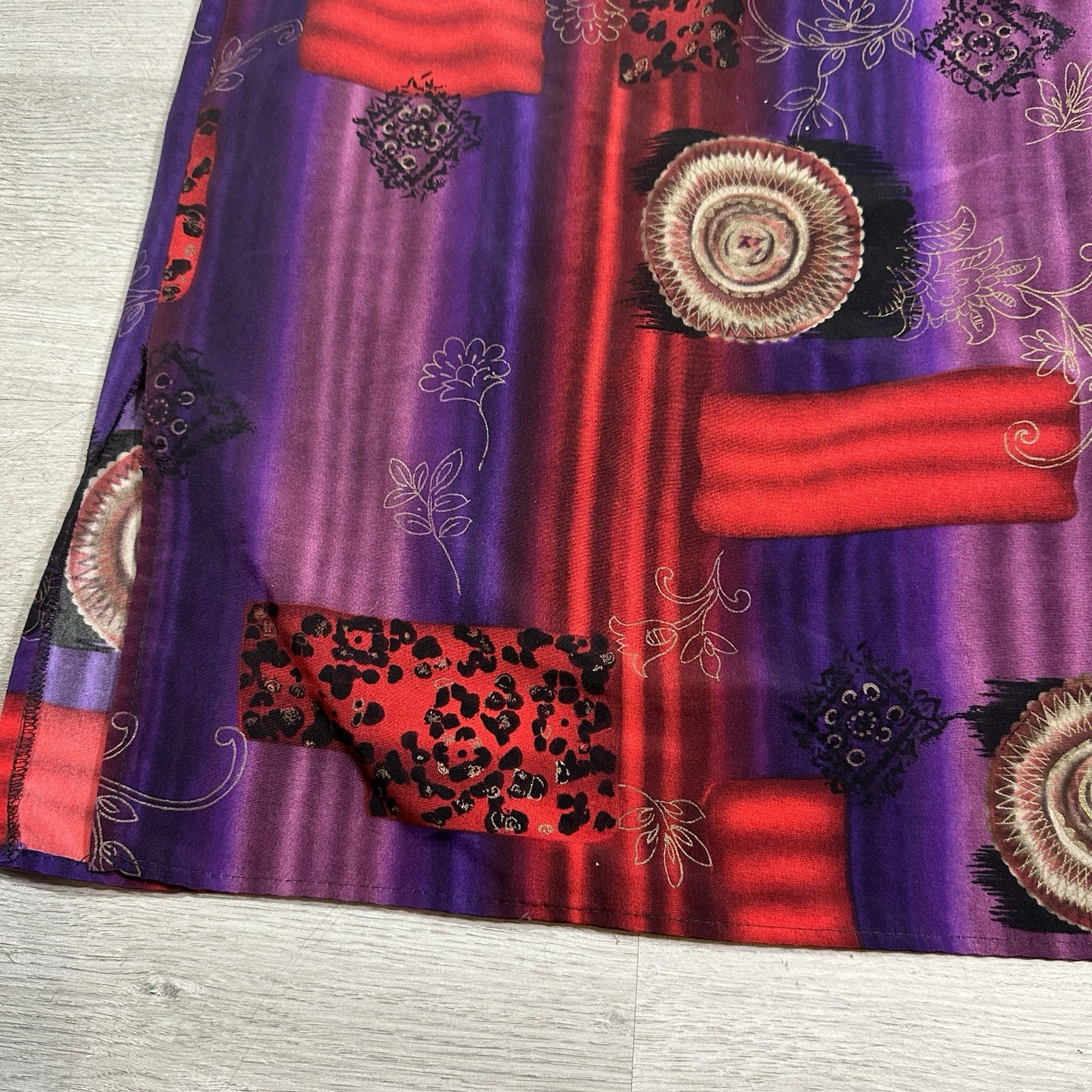 Vintage 80s Shirt Button Up psychedelic Women’s Sz 2X Multicolor Graphic