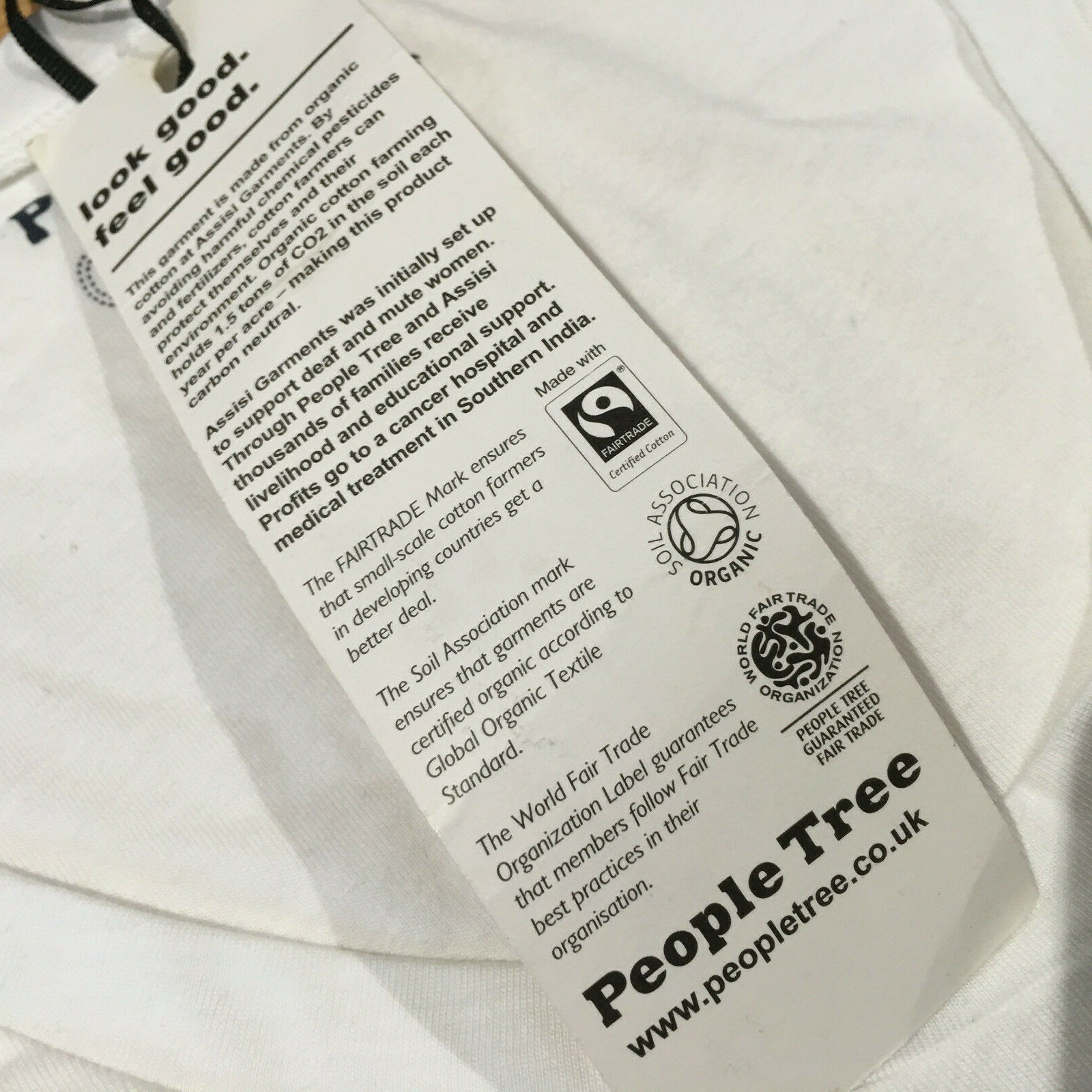 People Tree AMY’S LOVE Fair Food+Fair Fashion Organic Foodie White Tshirt Sz M