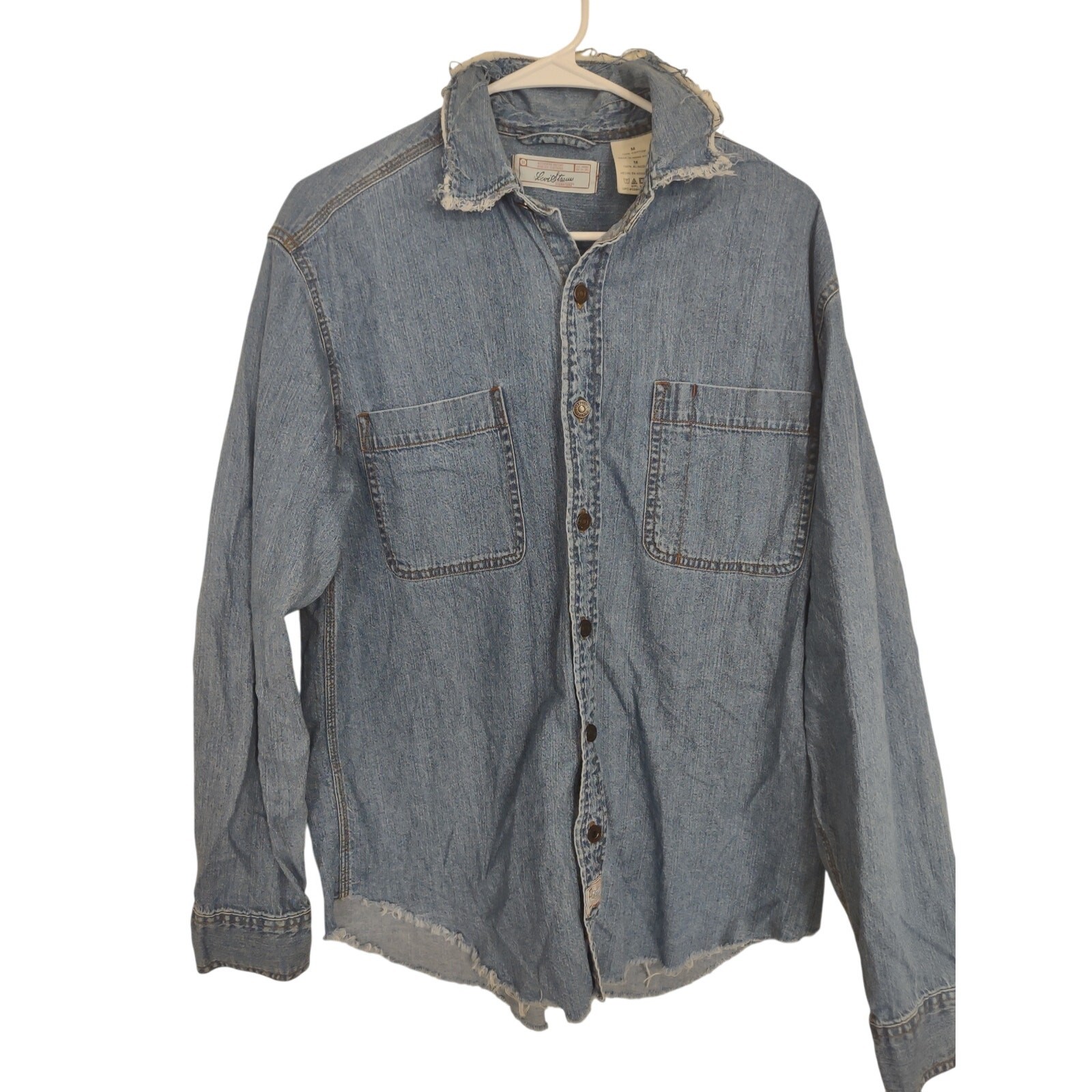 Vintage Levi’s Strauss Denim Button Up Shirt Medium Lightly Distressed Casual