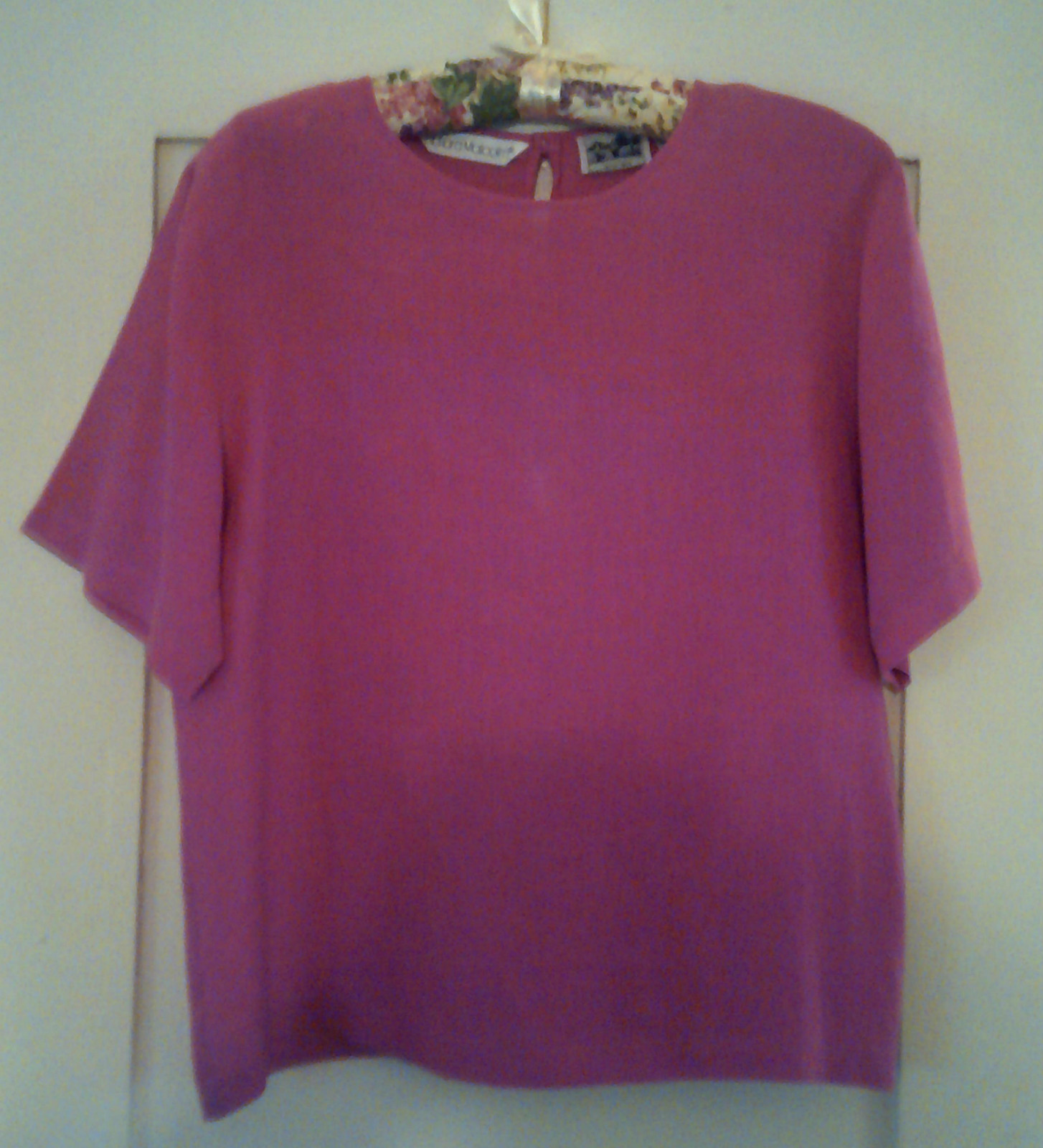Richard Malcolm Fushsia Dressy 100% Irish Linen Blouse Size 10