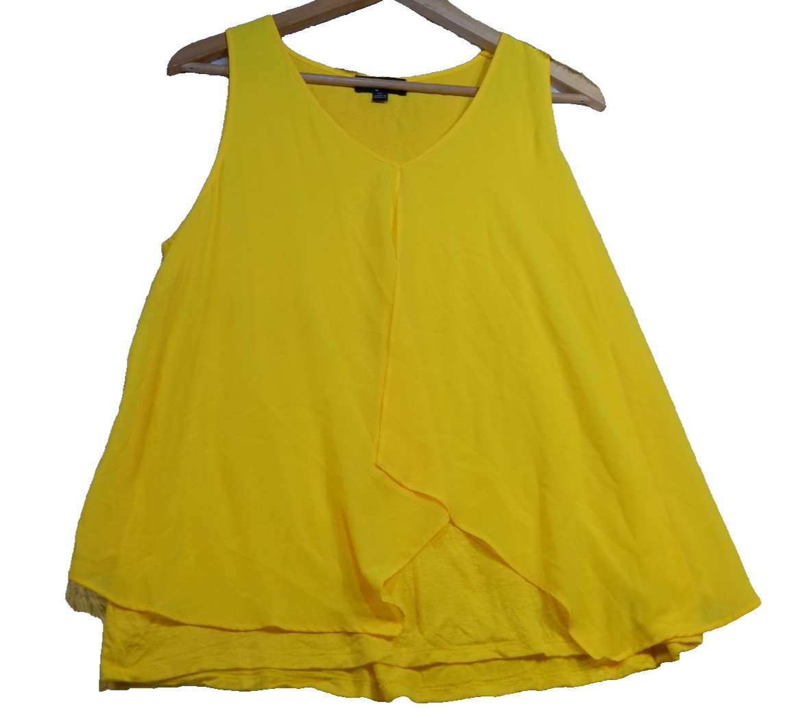 Byline Women’s Sleeveless Top Size XL Yellow Party Cocktail FREE S&H