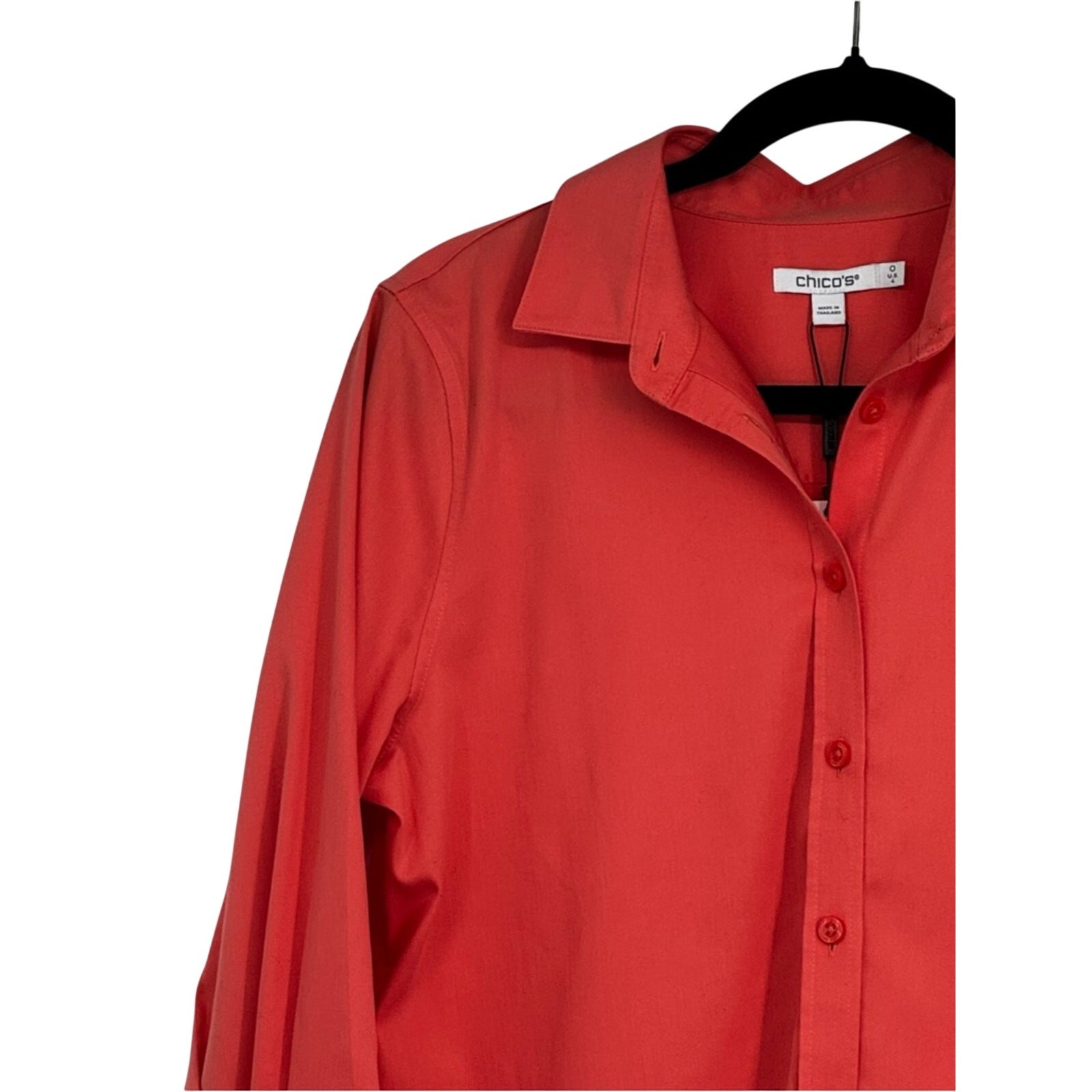 NWTS Chico’s 0 (Reg 4) Light Orange (Melon Mambo) No Iron 3/4 Sleeve BF Shirt