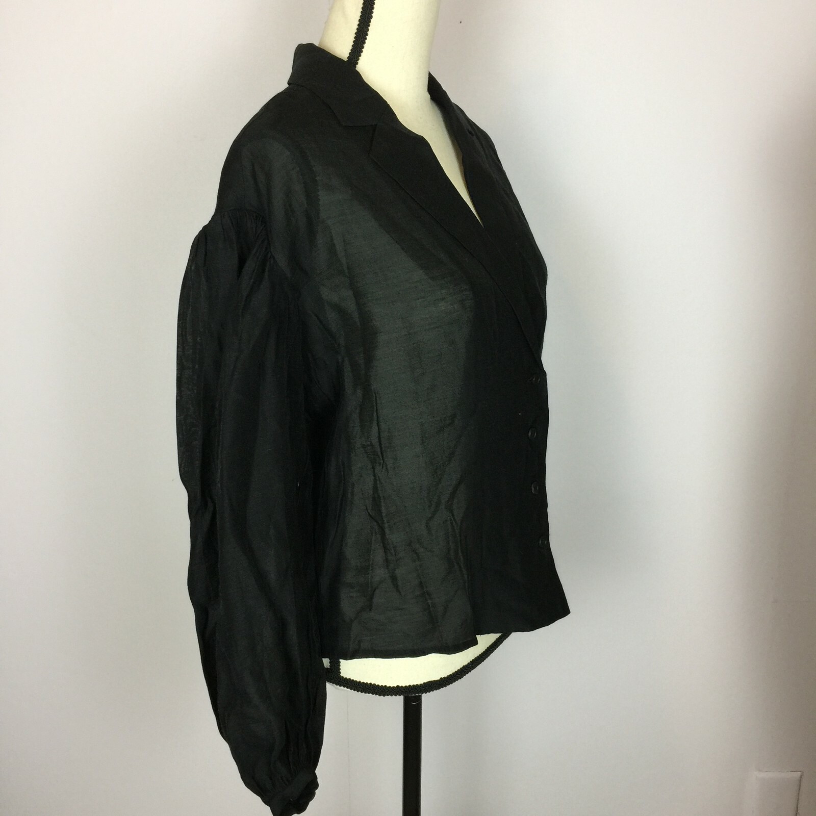 NWOT REMAIN BIRGER CHRISTENSEN Blouse Shirt Woman US0 UK4 EU32 Black Long Sleeve