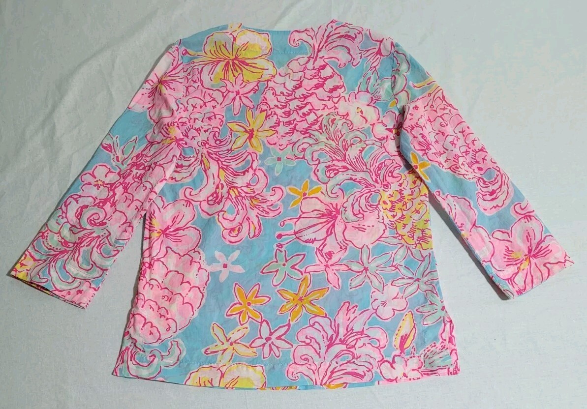 Lilly Pulitzer Skipper Popover Breakwater Blue Lolita Women’s Size S Tunic Top