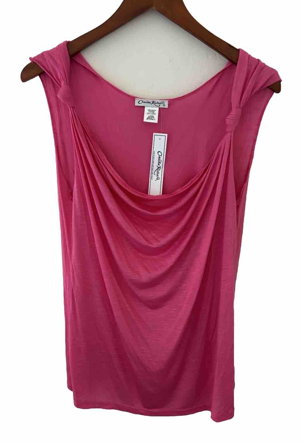 Claudia Richard Womens Sleeveless Pink Top Large NWT