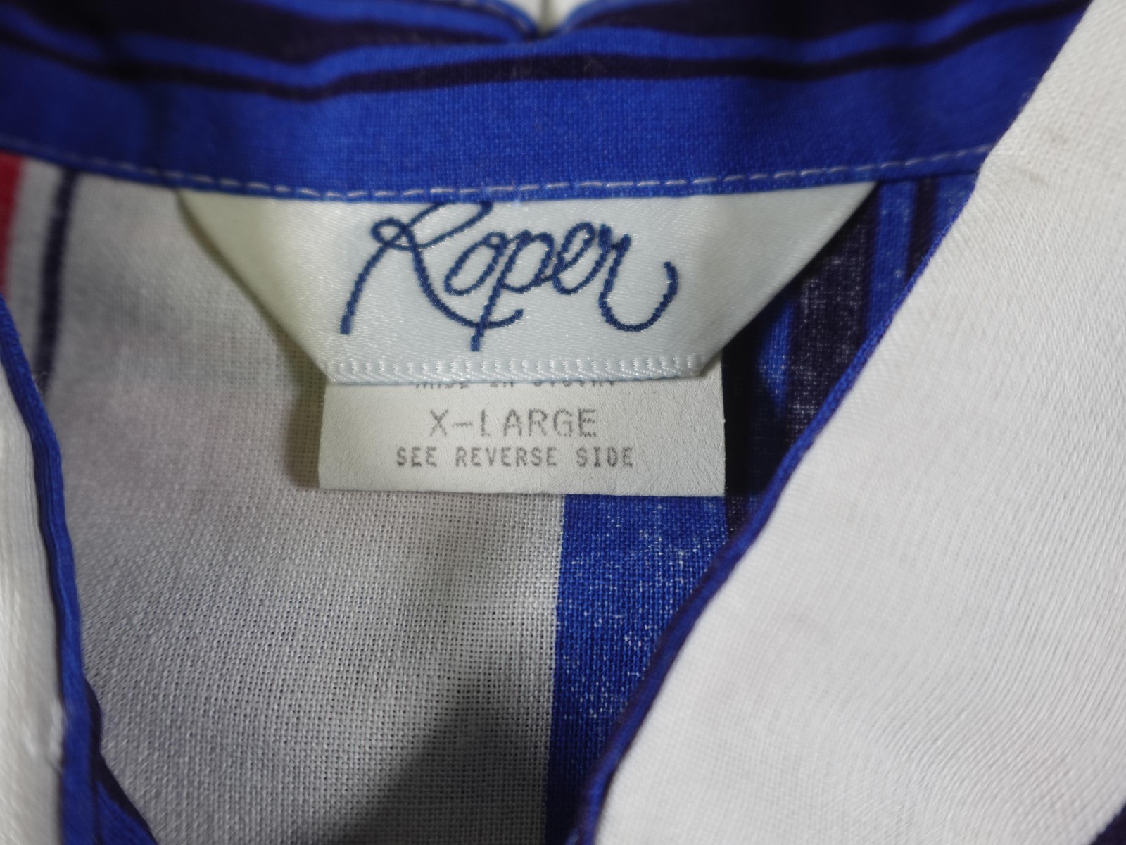 Vintage Roper Western Shirt Women XL Multicolor Striped Cowgirl Rodeo Ranch 90s